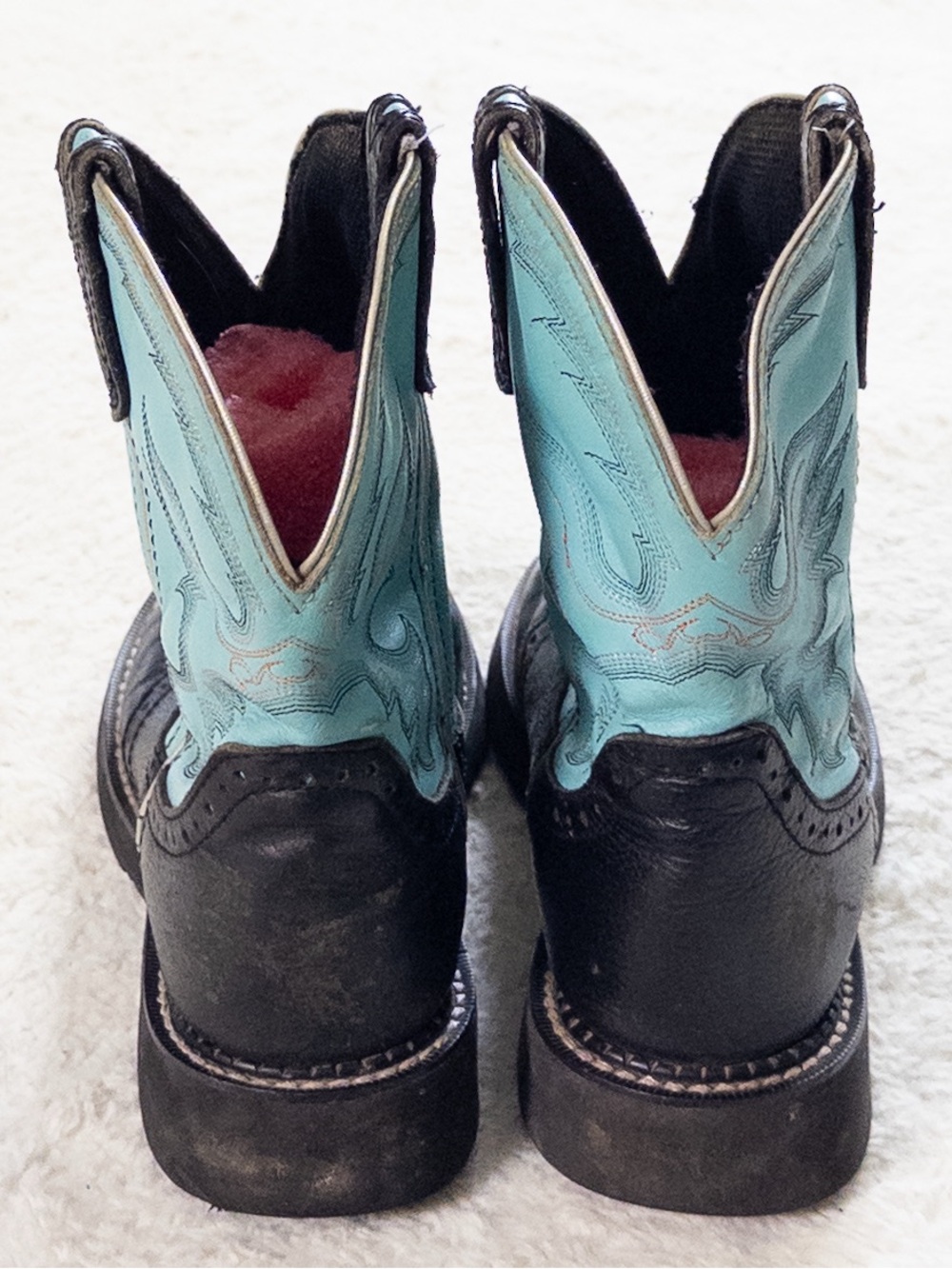 Justin Gypsy Blue Black Leather Cowboy Boots Women’s Size 7B - Picture 4 of 9